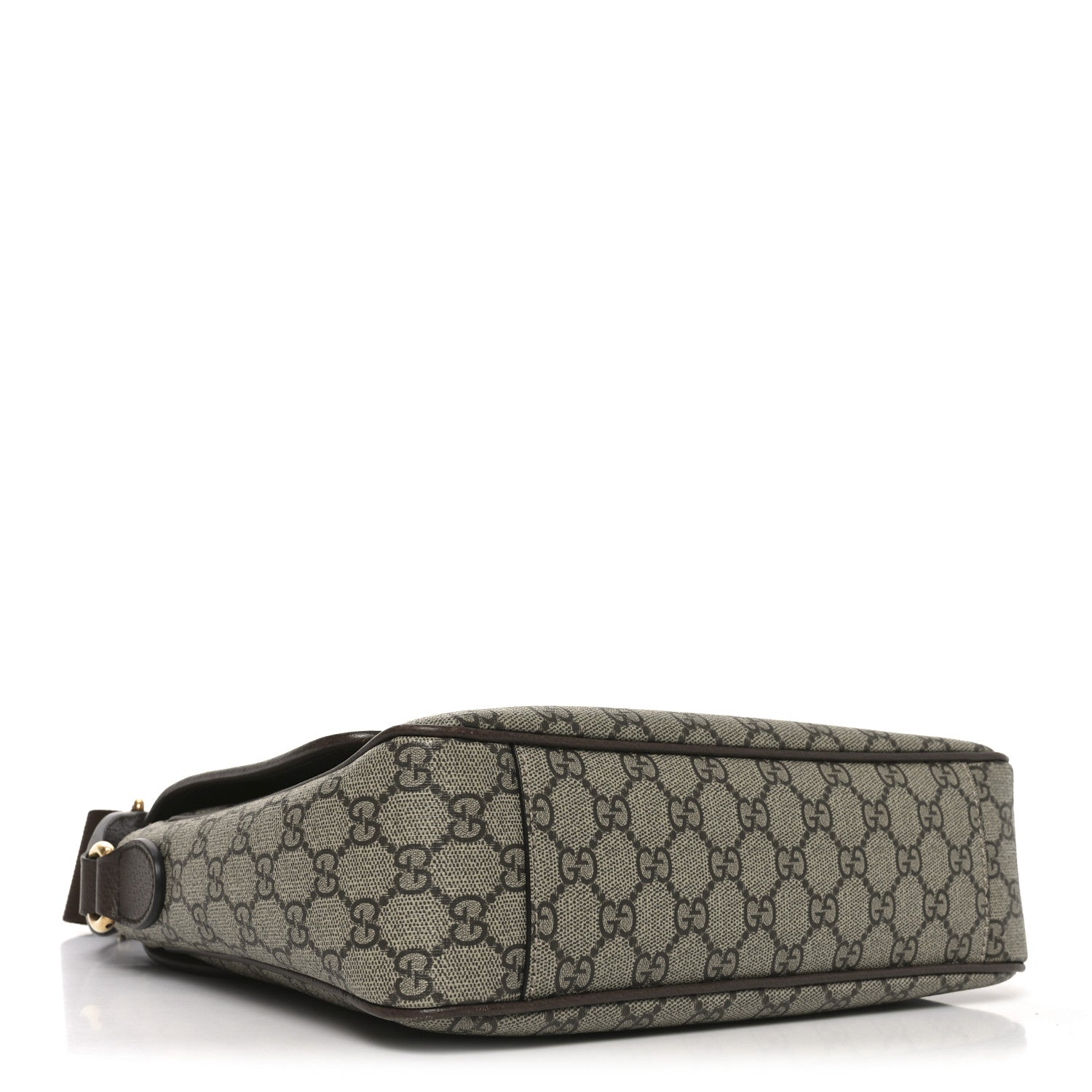 Gucci Tender GG Supreme Monogram Textured Dollar Calfskin Ophidia Messenger Bag Beige Ebony Dark Brown 4 of 11