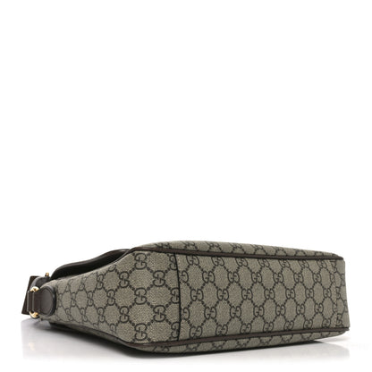 Gucci Tender GG Supreme Monogram Textured Dollar Calfskin Ophidia Messenger Bag Beige Ebony Dark Brown 4 of 11