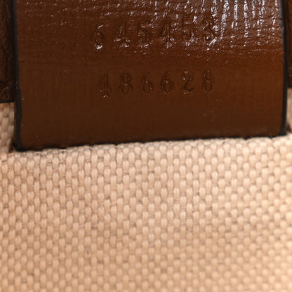Gucci GG Supreme Monogram Azalea Calfskin Mini Horsebit 1955 Foldover Top Handle Bag Beige Ebony Brown Sugar 7 of 11