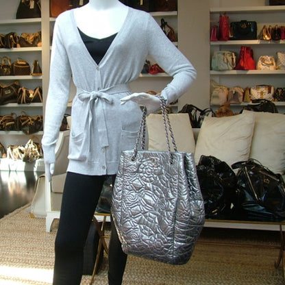 Chanel Vinyl Graphic Edge N/S Silver 2 of 11