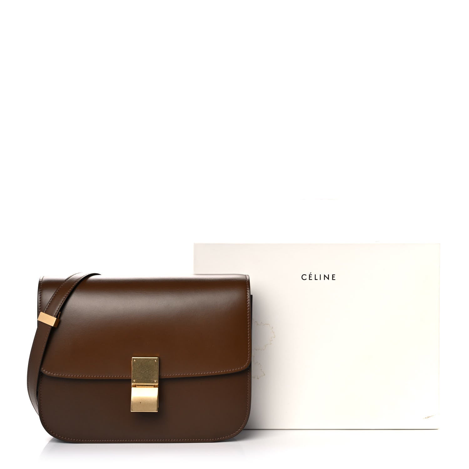 Celine Box Calfskin Medium Classic Box Flap Bag Camel 11 of 11