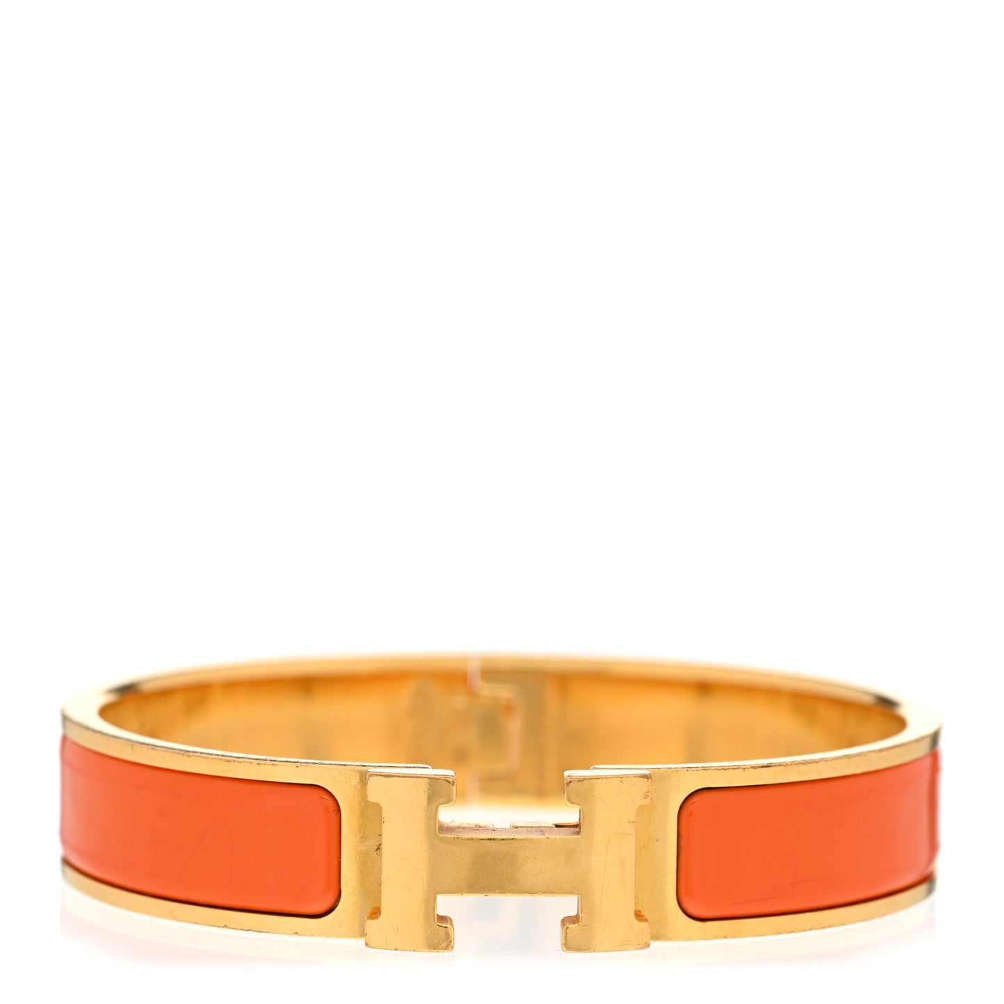 Enamel Narrow Clic Clac H Bracelet PM Orange
