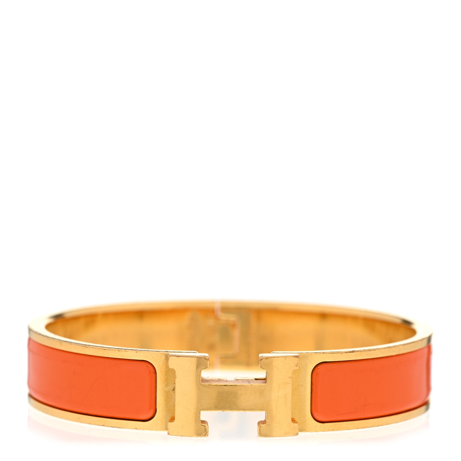 Hermes Enamel Narrow Clic Clac H Bracelet PM Orange 1 of 4