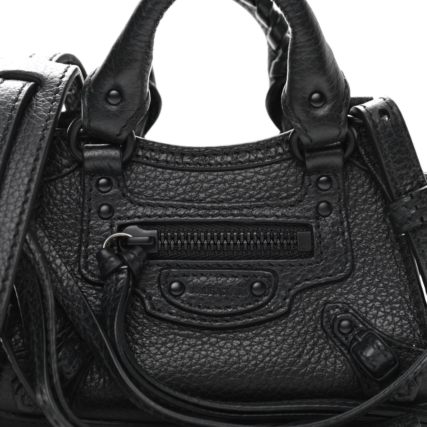 Grained Calfskin Neo Classic Black Hardware Super Nano City Crossbody Black