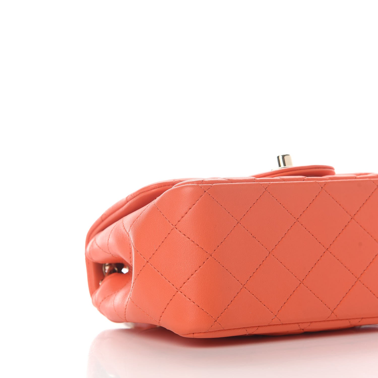 Chanel Lambskin Quilted Mini Square Flap Light Orange 7 of 8