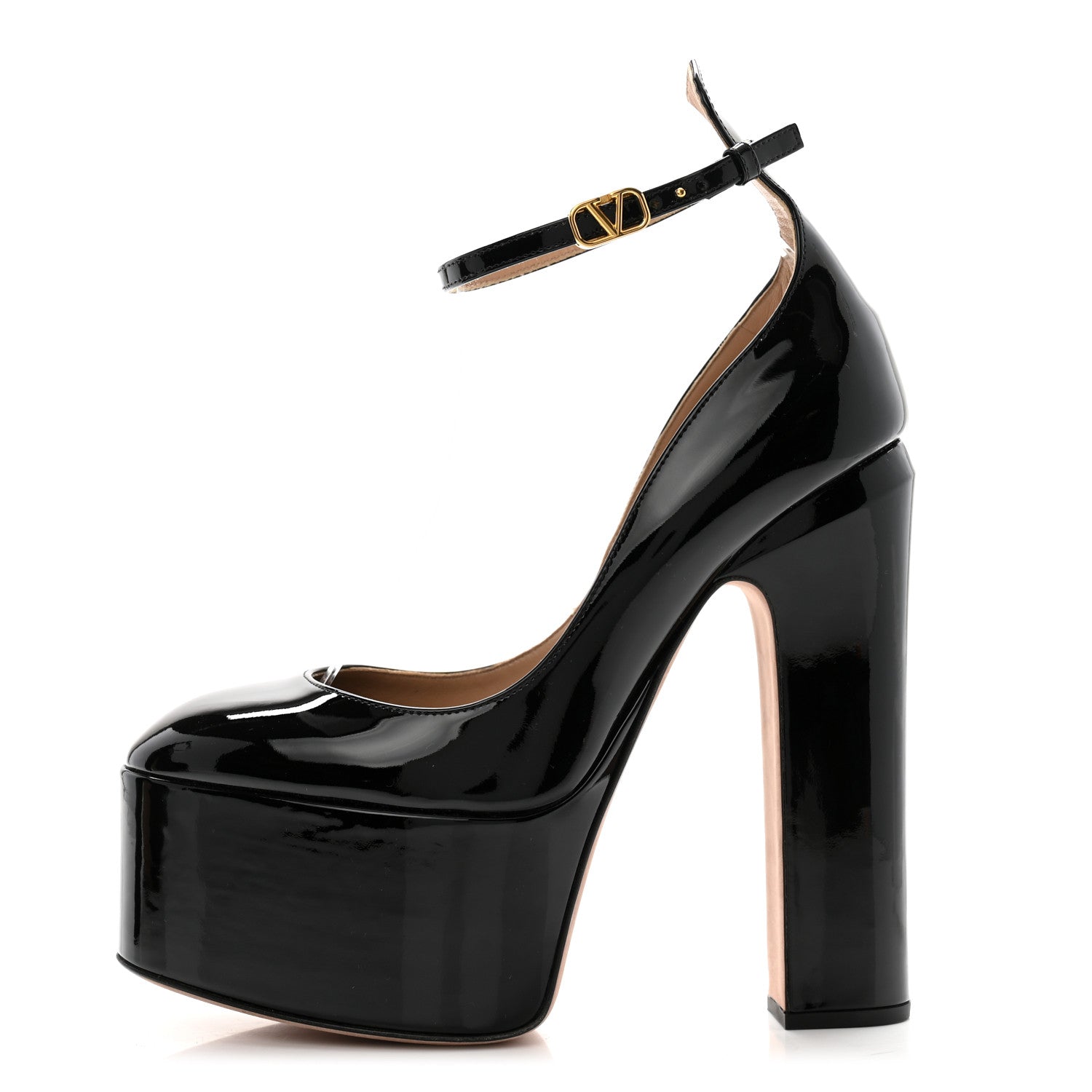 Valentino Garavani Patent Tan-Go 55/155mm Platform Pumps 37.5 Black 1 of 10