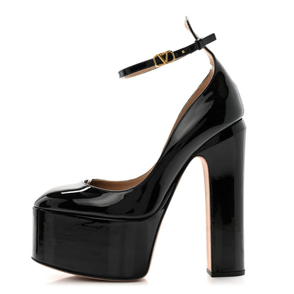 Valentino Garavani Patent Tan-Go 55/155mm Platform Pumps 37.5 Black 1 of 10