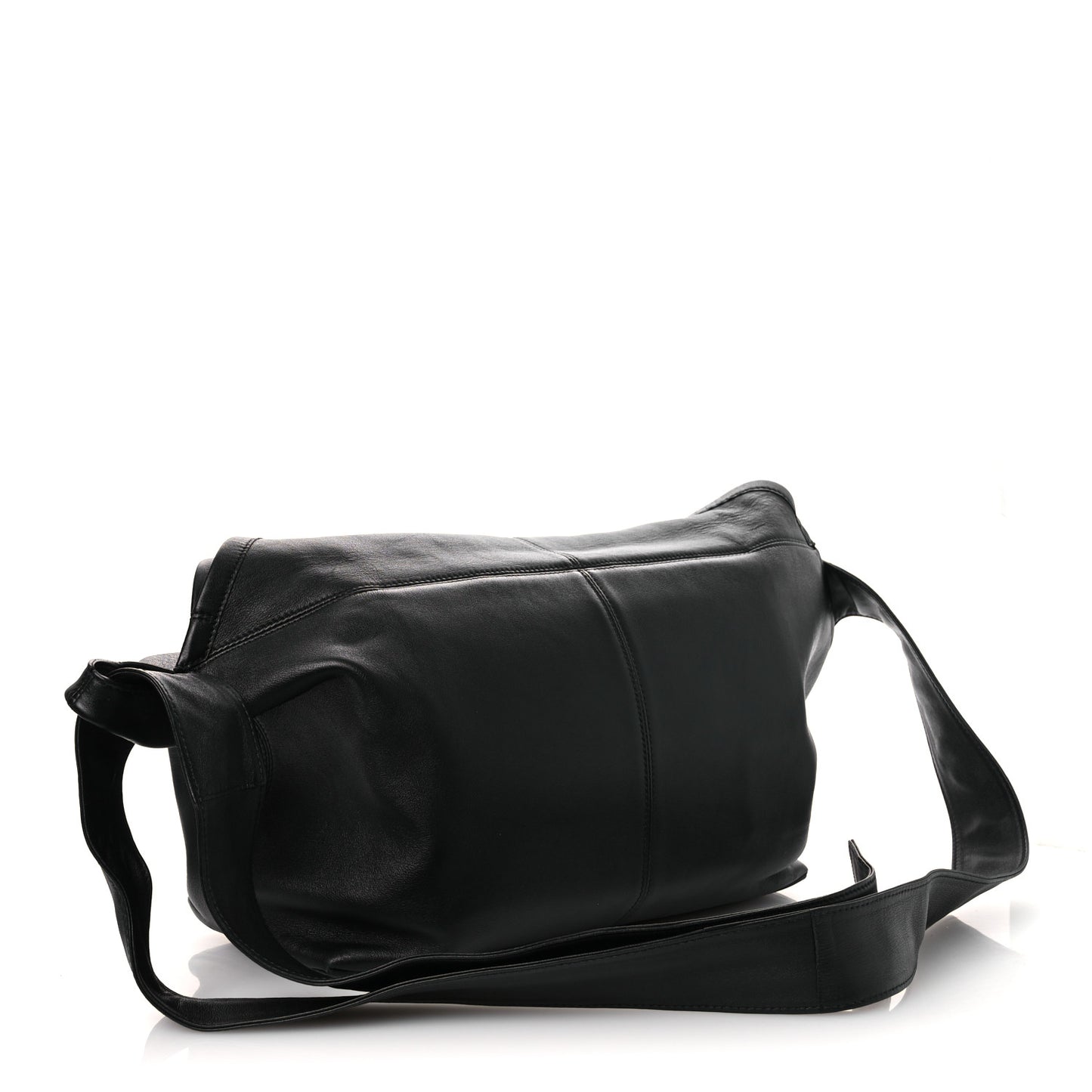Silky Calfskin Medium Sawyer Messenger Bag Black