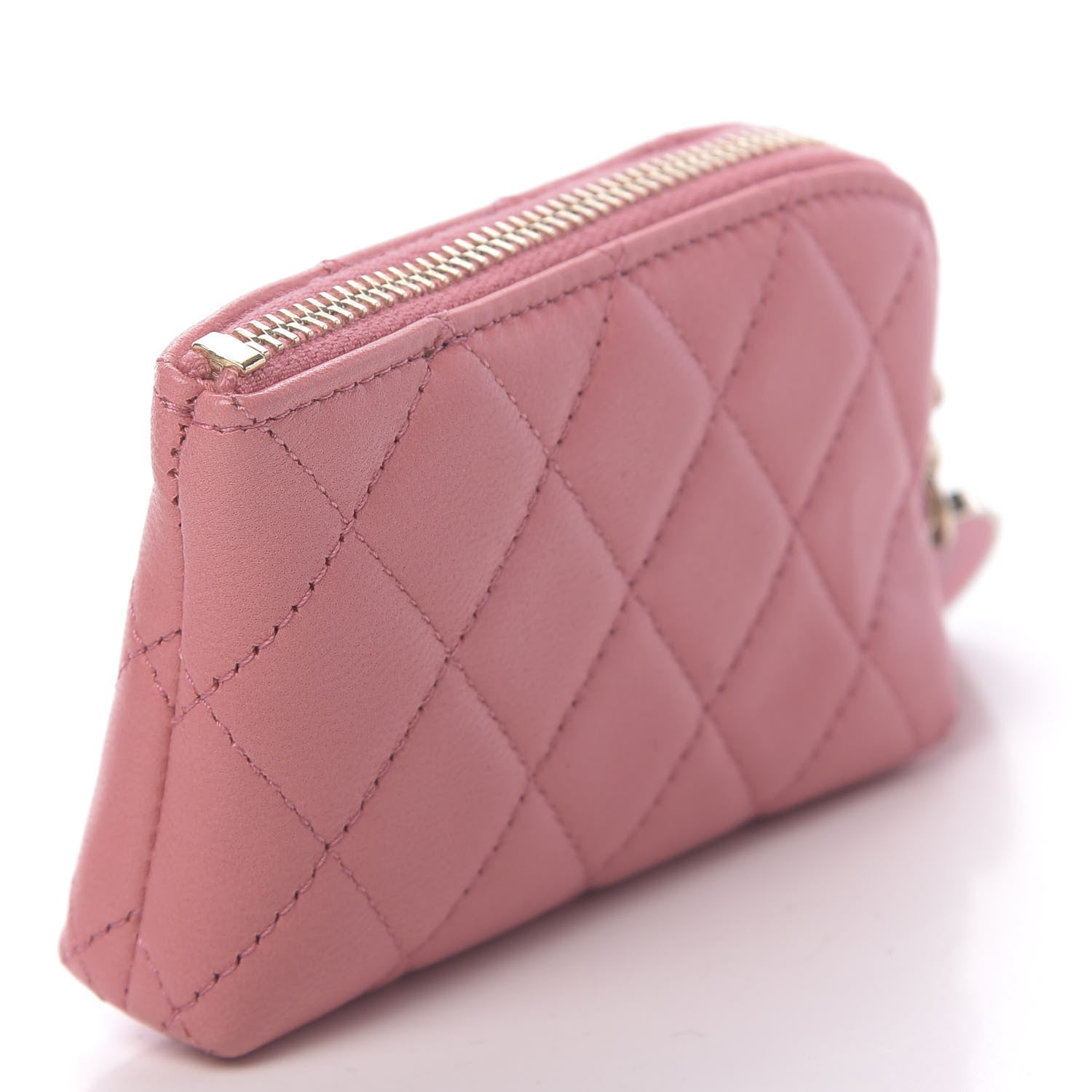 Chanel Lambskin Quilted Valentine Charms Key Holder Case Pink 3 of 9