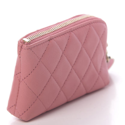 Chanel Lambskin Quilted Valentine Charms Key Holder Case Pink 3 of 9