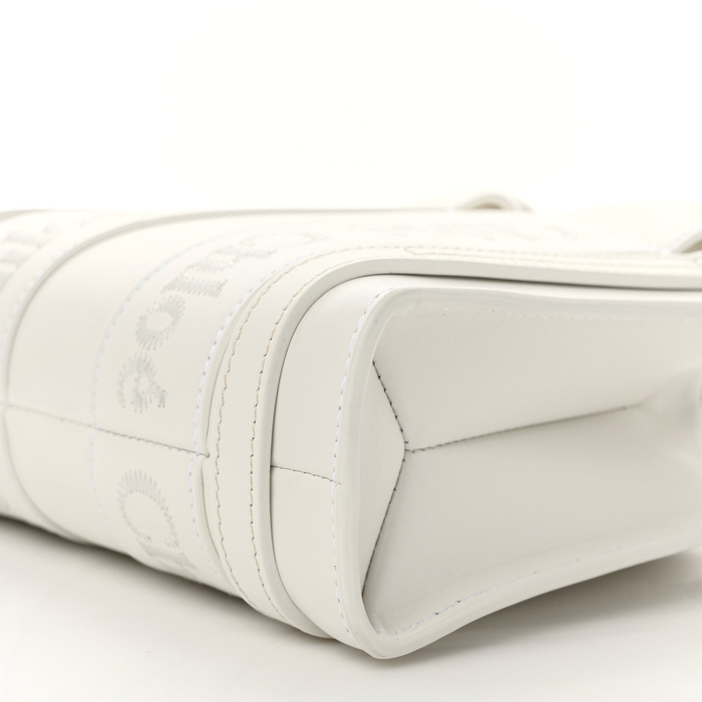 Calfskin Mini Woody Ribbon Tote White