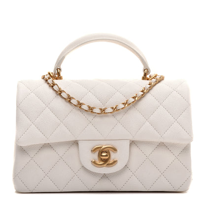 Chanel Caviar Quilted Mini Top Handle Rectangular Flap White 1 of 11