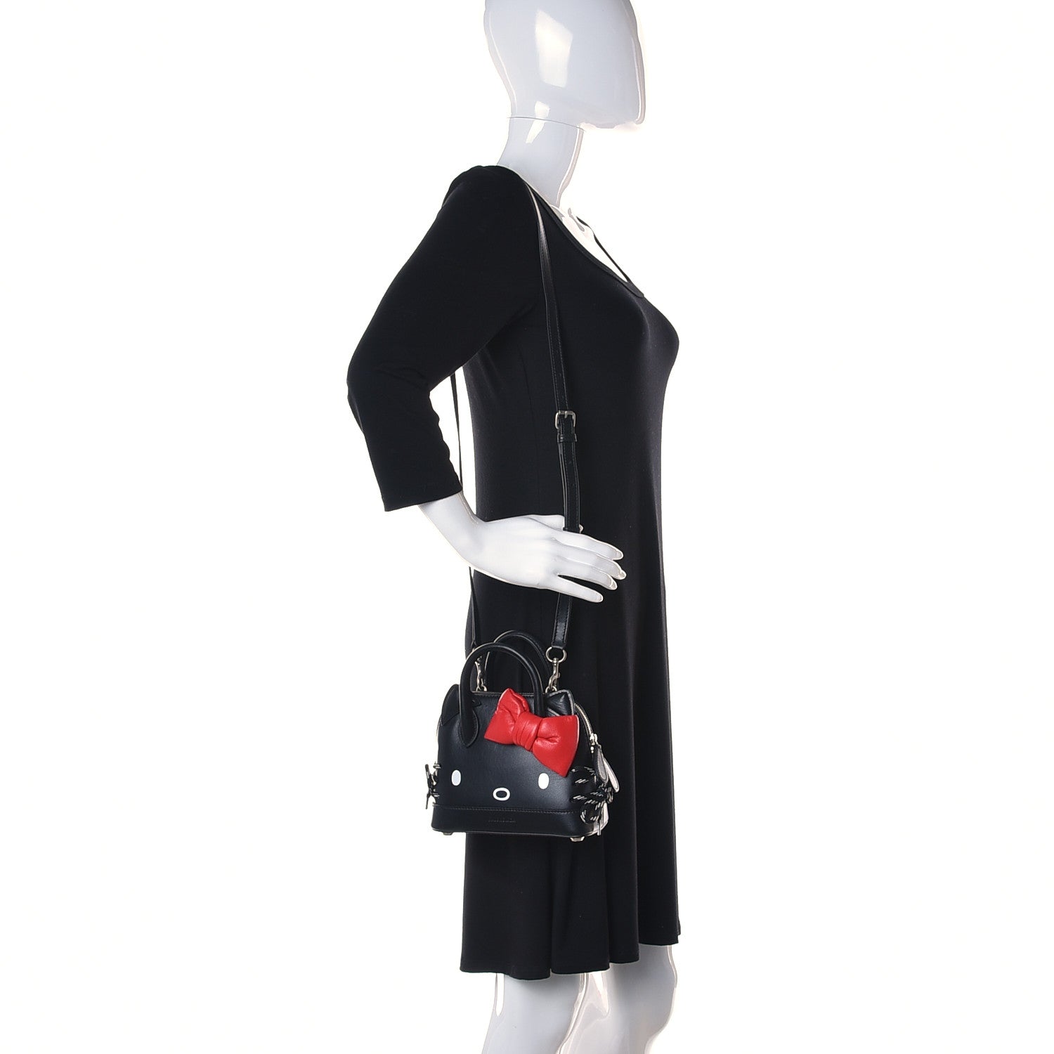 Balenciaga Calfskin Hello Kitty XXS Ville Top Handle Bag Black 2 of 11