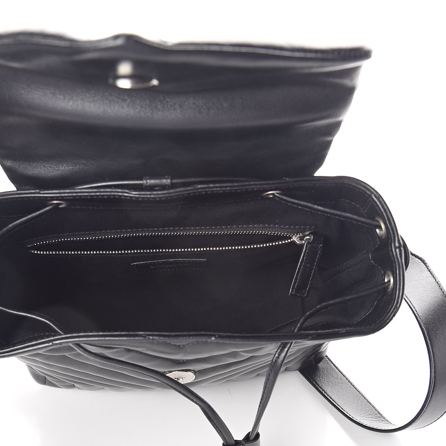 Saint Laurent Calfskin Y Quilted Monogram Small Loulou Backpack Black 5 of 10