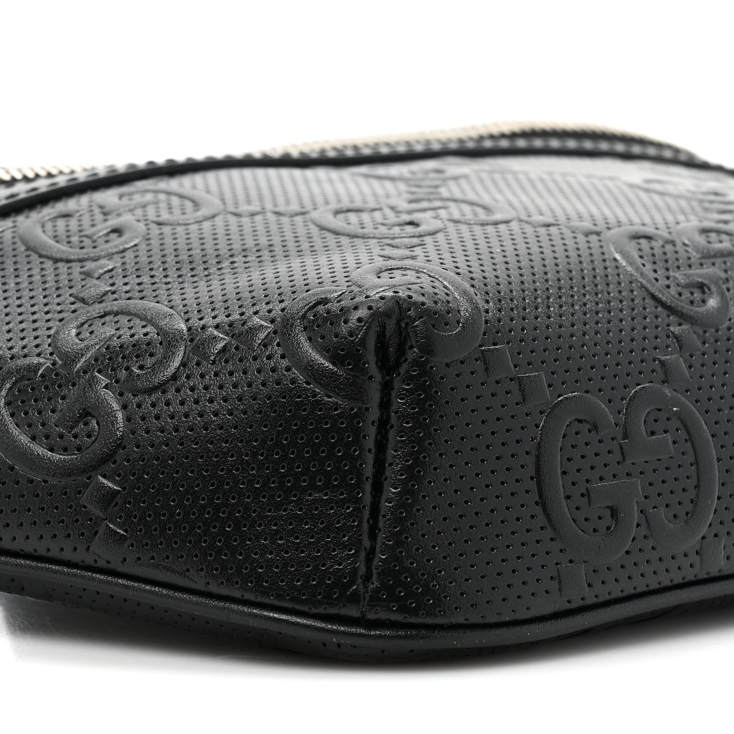 Calfskin GG Tennis Embossed Belt Bag Black