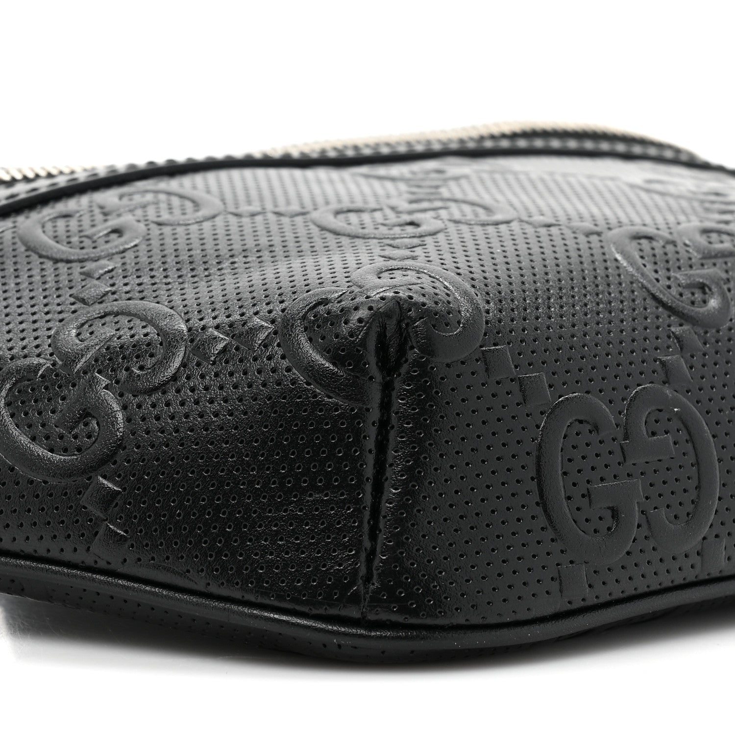 Gucci Calfskin GG Tennis Embossed Belt Bag Black 9 of 12