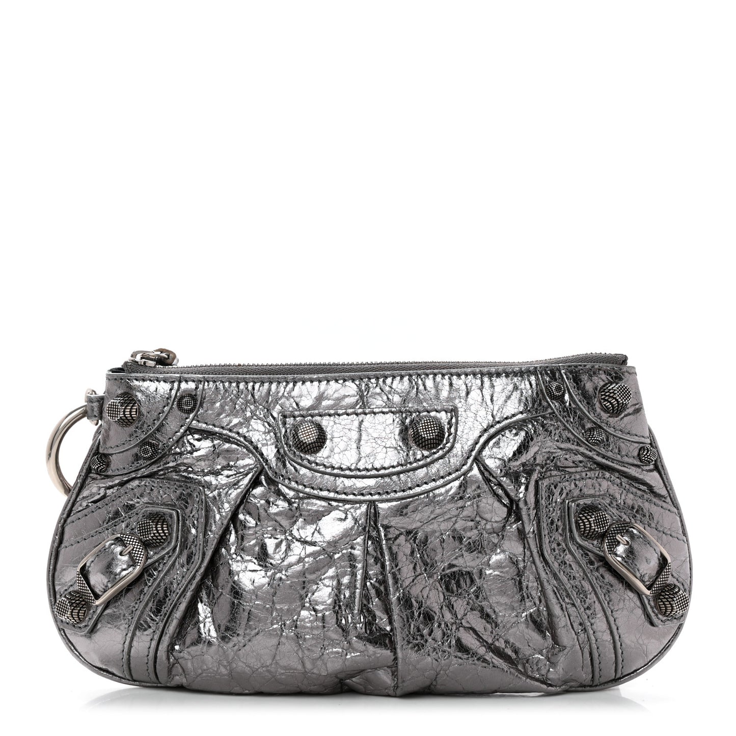 Metallic Agneau Arena Mini Le Cagole Multi Pouch Silver