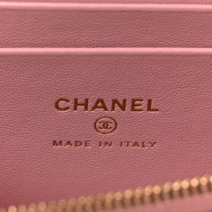 Chanel Calfskin Crocodile Embossed Top Handle Vanity Case With Chain Pink 6 of 11
