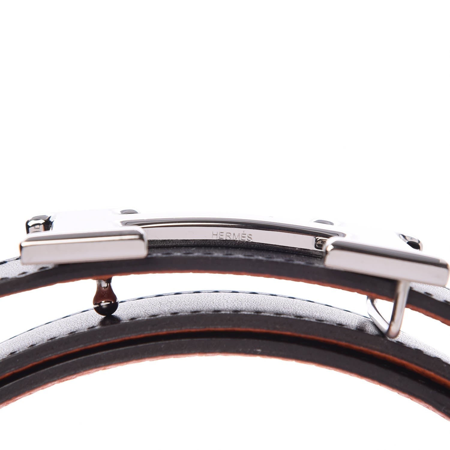 Hermes Box Togo 32mm H Belt 100 Black Orange 7 of 7