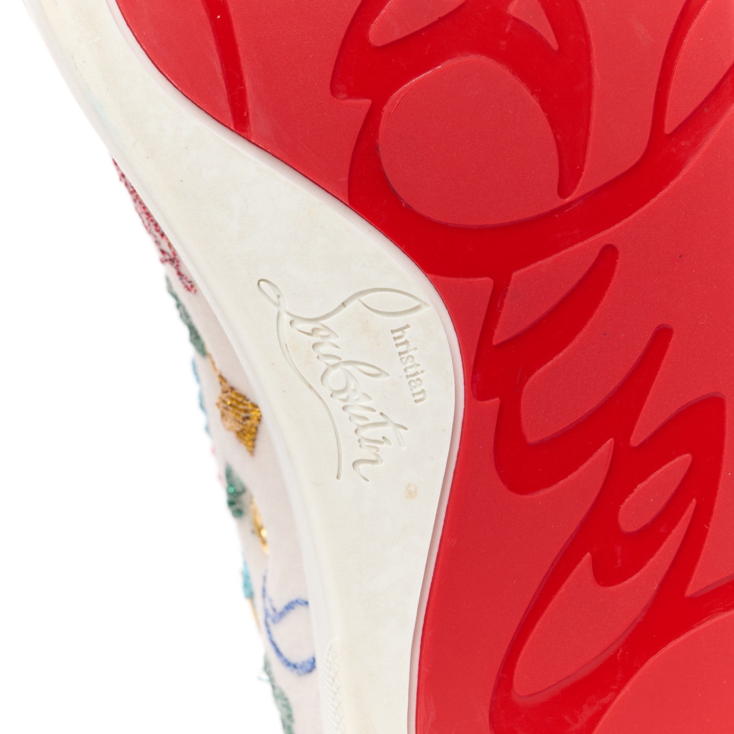 Christian Louboutin Calfskin Louis Spikes Flat Sneakers 37.5 Multicolor 6 of 9