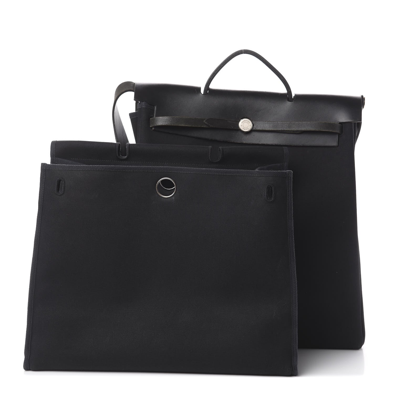 Hermes Toile Vache Calfskin Herbag 39 MM Black 2 of 9