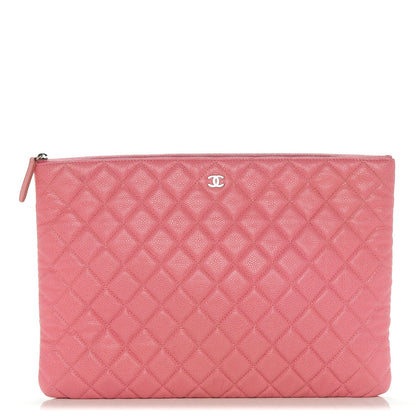 Chanel Caviar Quilted Large Cosmetic Case Rose Pink 1 of 8