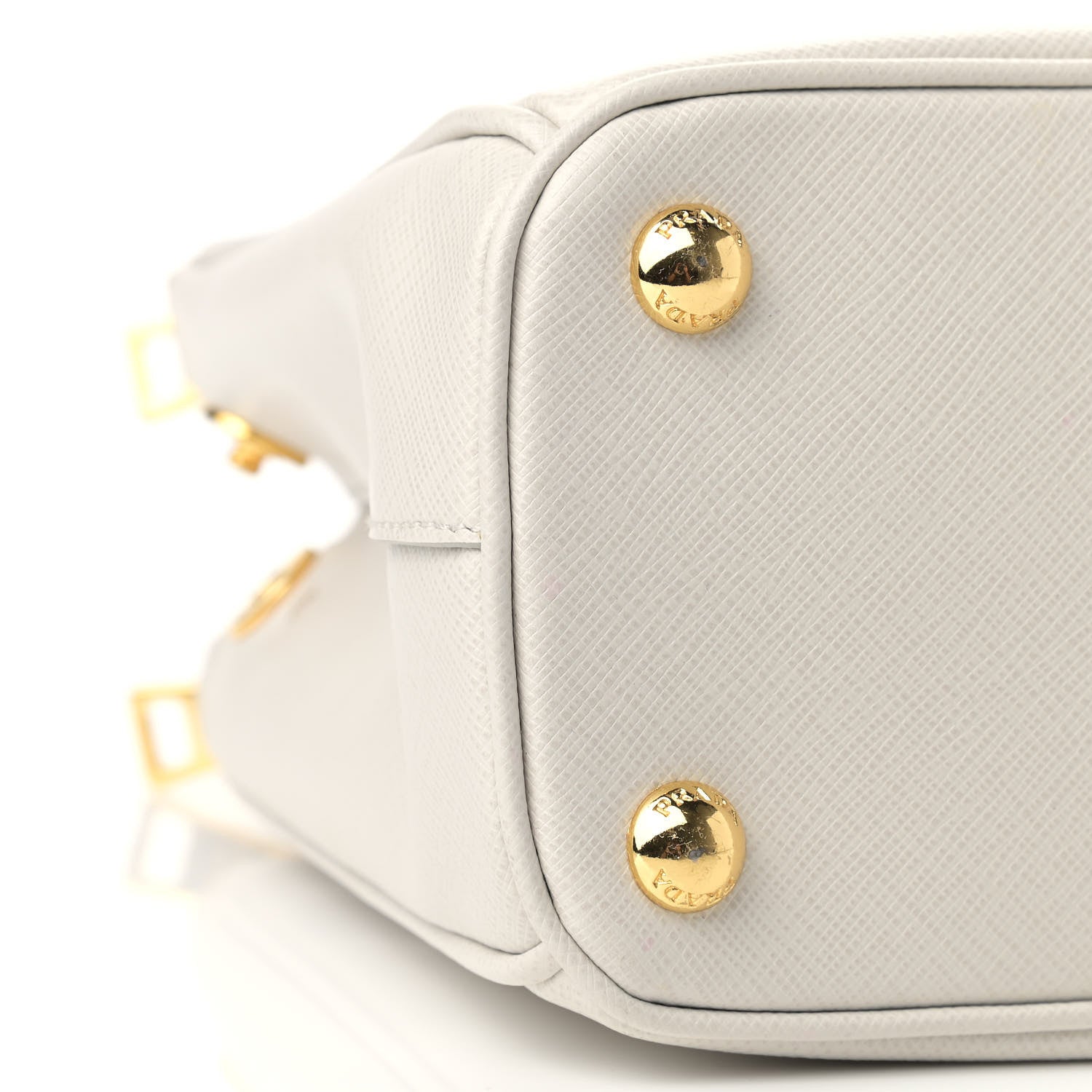 Prada Saffiano Lux Mini Double Zip Galleria Tote Talco 7 of 8