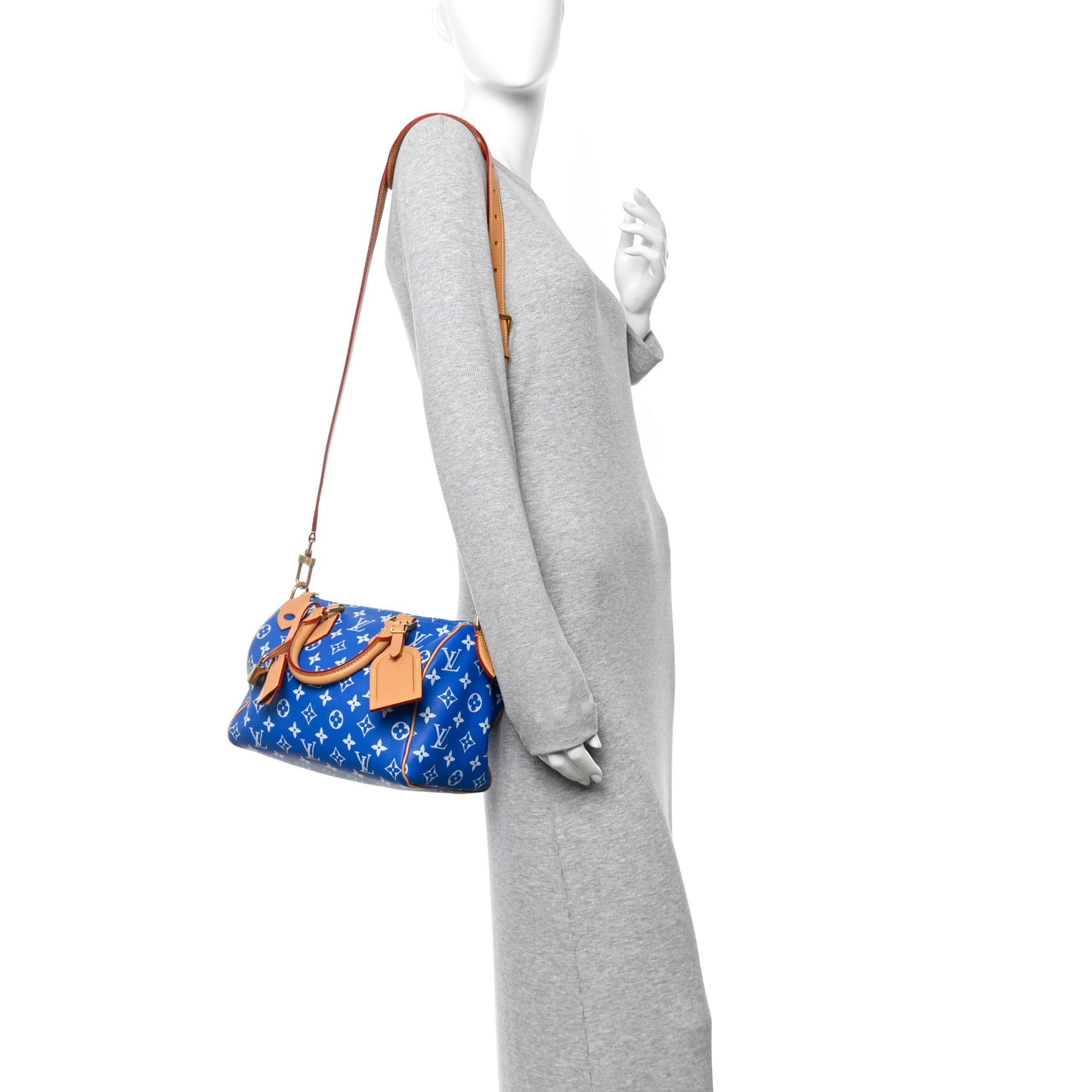 Calfskin Monogram Speedy P9 Bandouliere 25 Blue