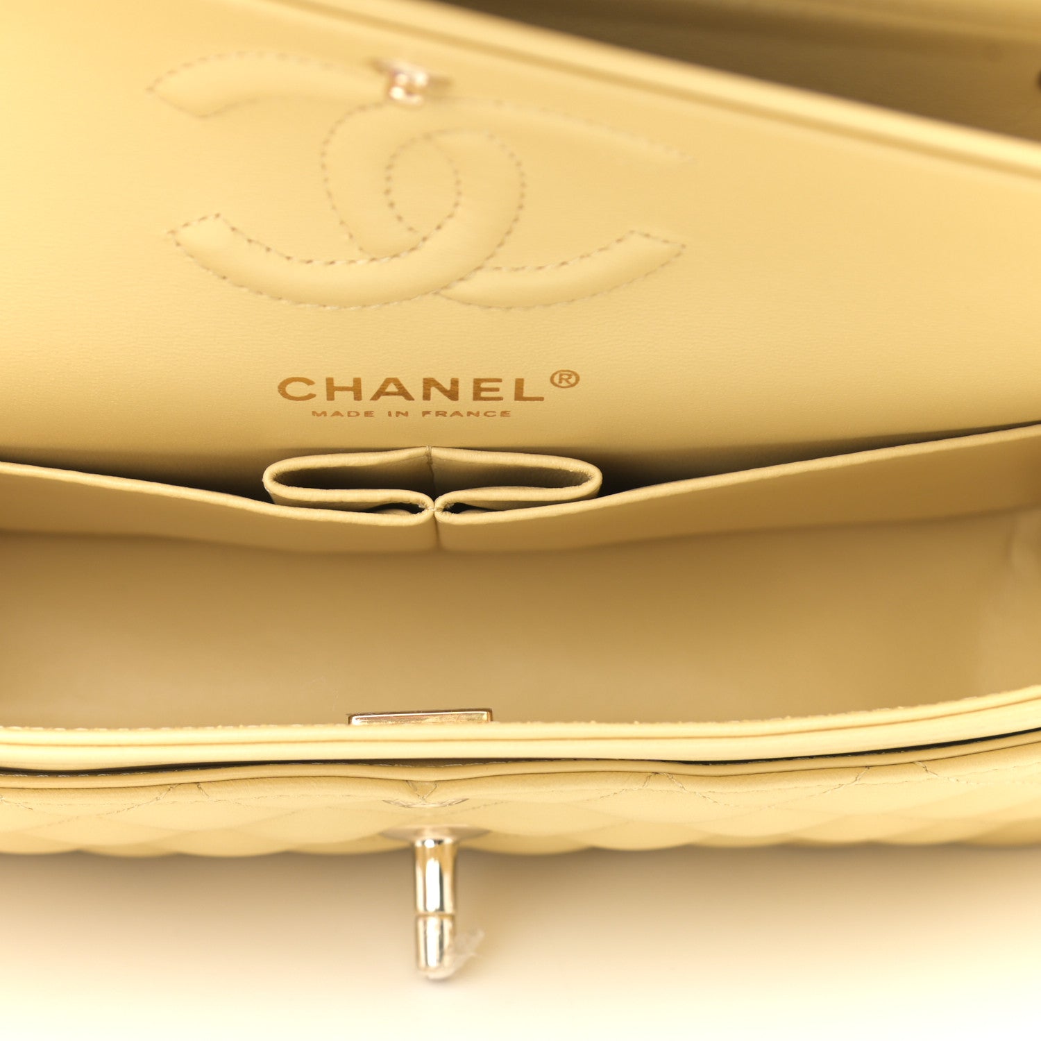 Chanel Lambskin Quilted Small Double Flap Yellow 5 of 11