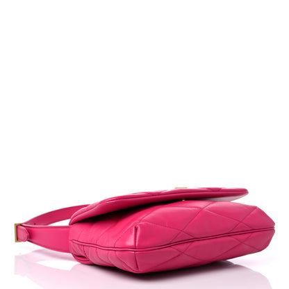 Saint Laurent Lambskin Quilted Le 57 Diamond Shoulder Bag Lipstick Fuchsia 4 of 8