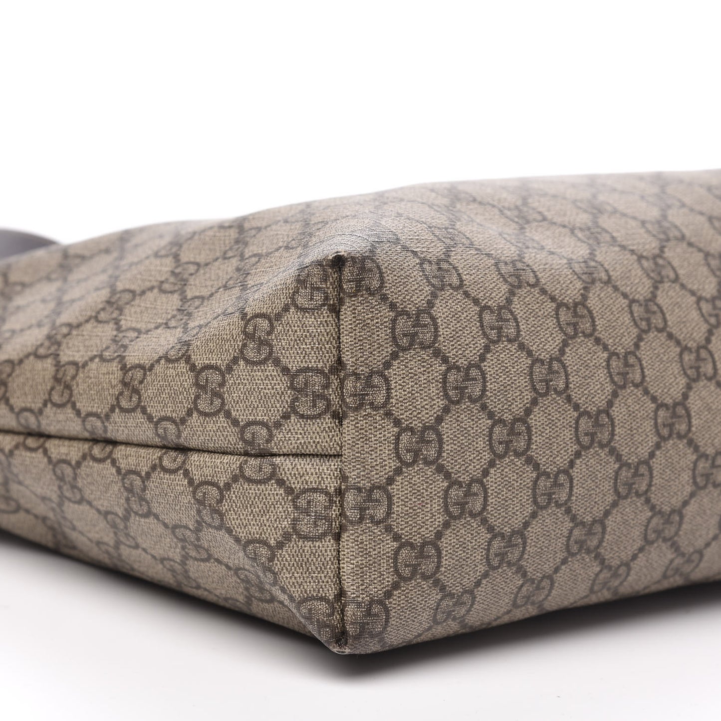 GG Supreme Monogram Medium Zippered Shopping Tote Dark Brown