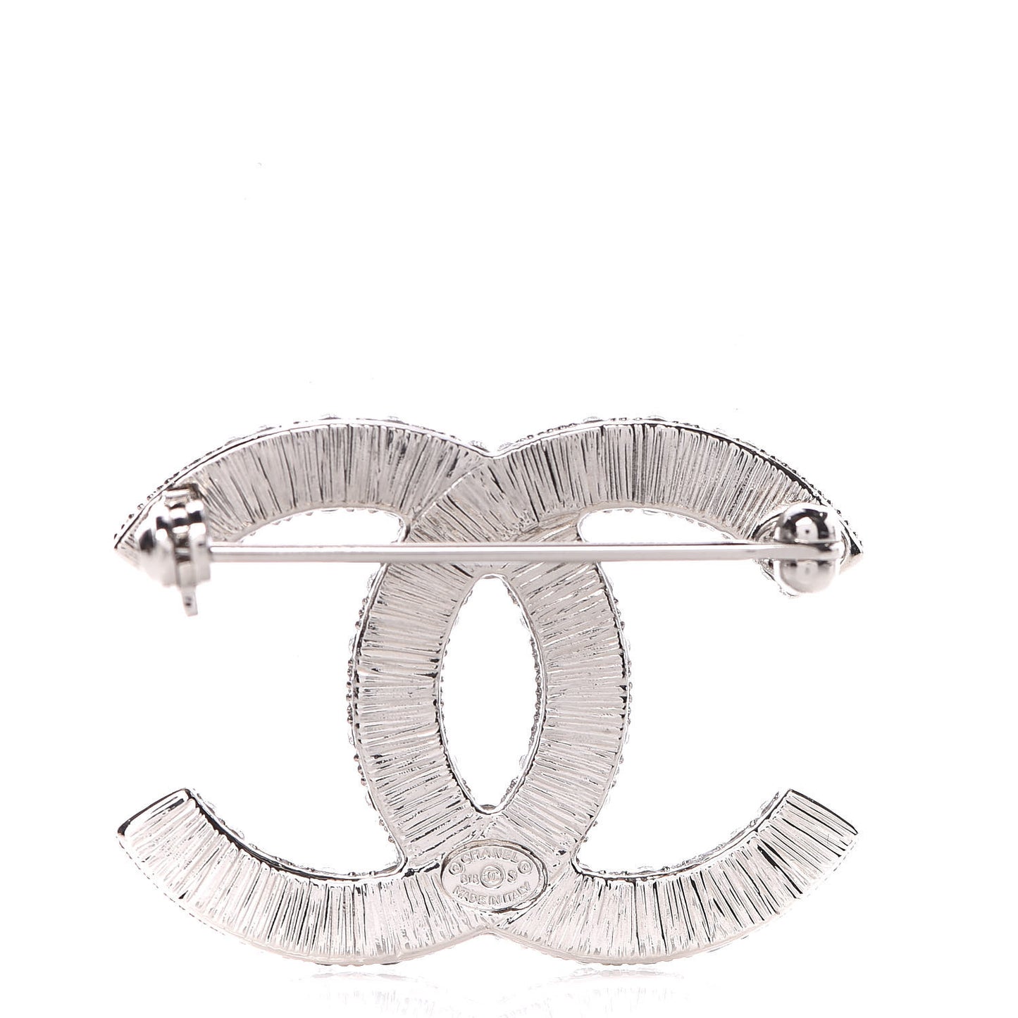 Crystal Large CC Brooch Silver