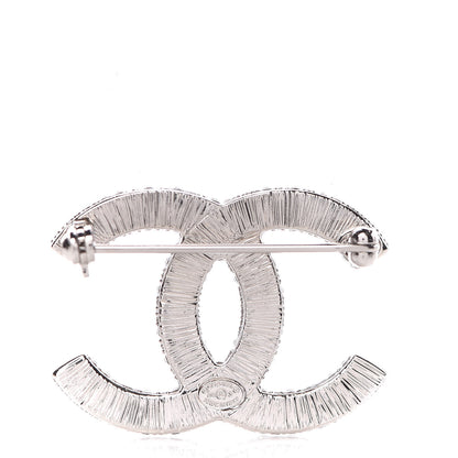 Chanel Crystal Large CC Brooch Silver 3 of 4