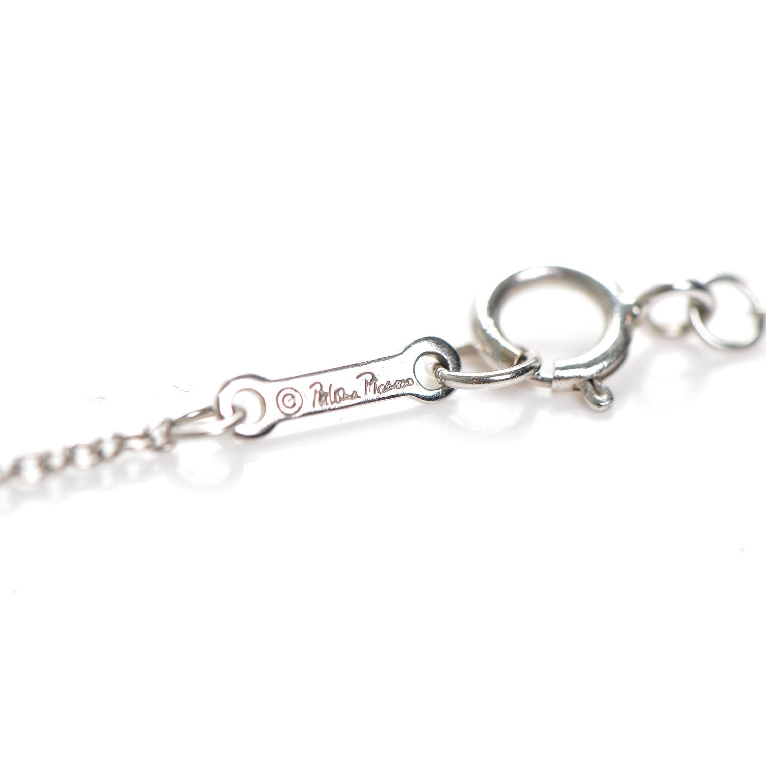 Tiffany 18K White Gold Diamond Kiss Pendant Necklace 5 of 6