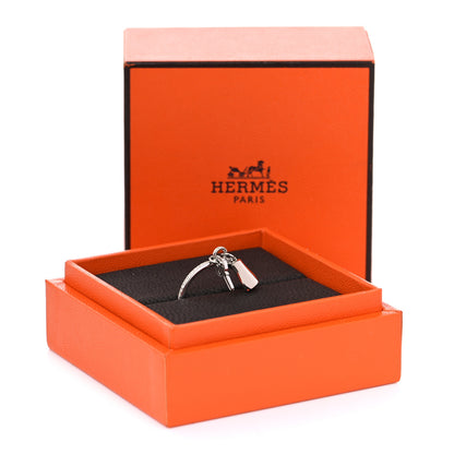 Hermes 18K White Gold Diamond Kelly Clochette Ring 54 7 7 of 7