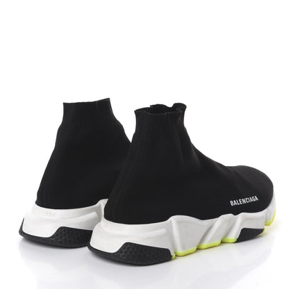 Balenciaga Neoprene Knit Womens Speed Sneakers 43 Black White Yellow Fluo 4 of 5