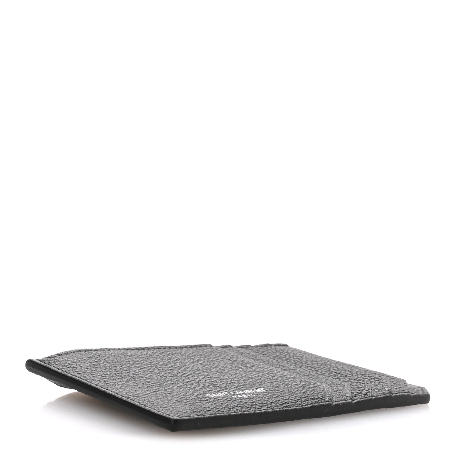 Saint Laurent Grained Calfskin 5 Fragments Zip Pouch Card Holder Black 4 of 8