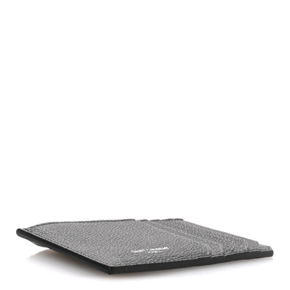 Saint Laurent Grained Calfskin 5 Fragments Zip Pouch Card Holder Black 4 of 8