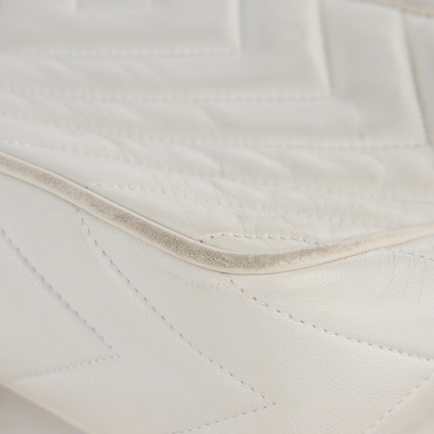 Chanel Lambskin Chevron Medium Tassel Camera Case White 11 of 14