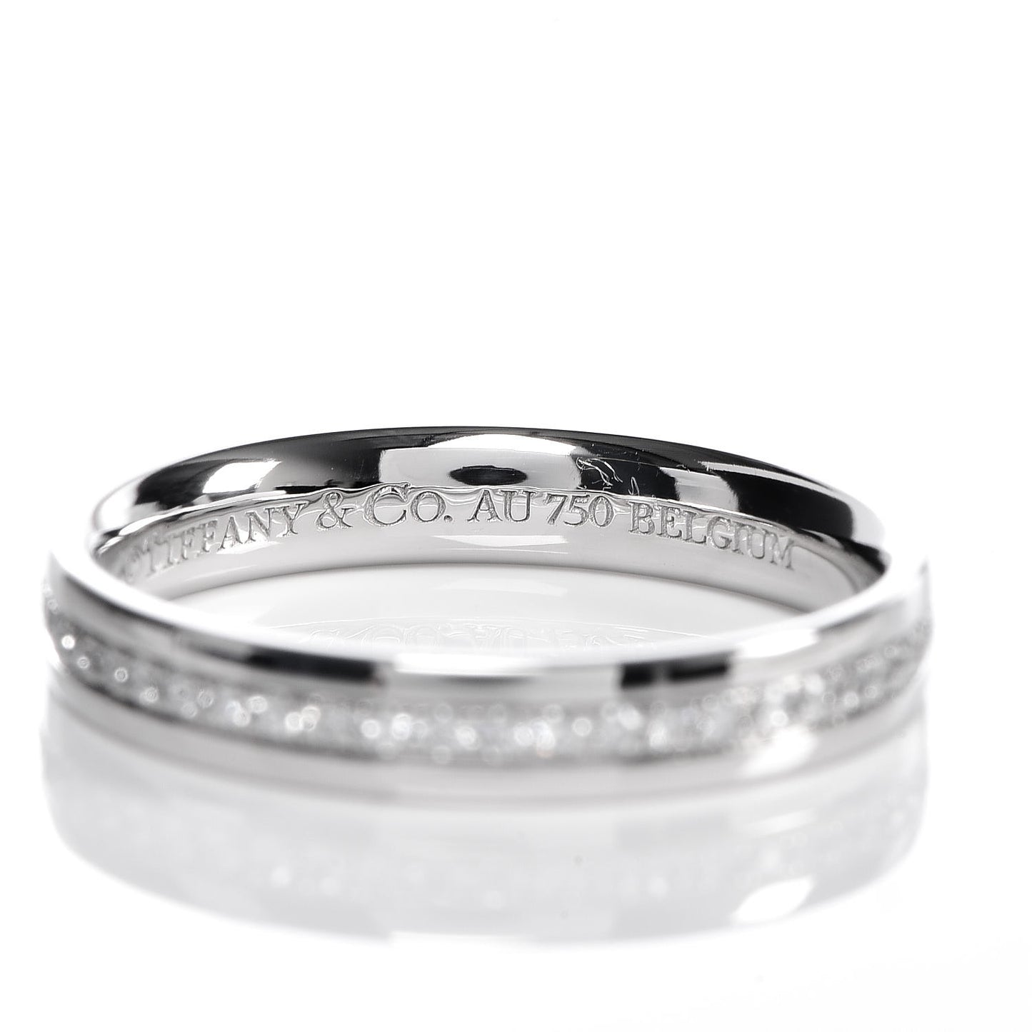 18K White Gold Diamond Metro Wedding Band Ring 49 5