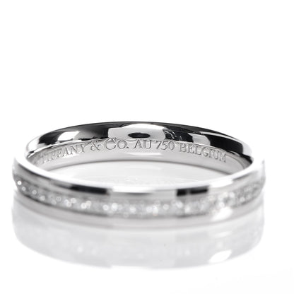 Tiffany 18K White Gold Diamond Metro Wedding Band Ring 49 5 5 of 5