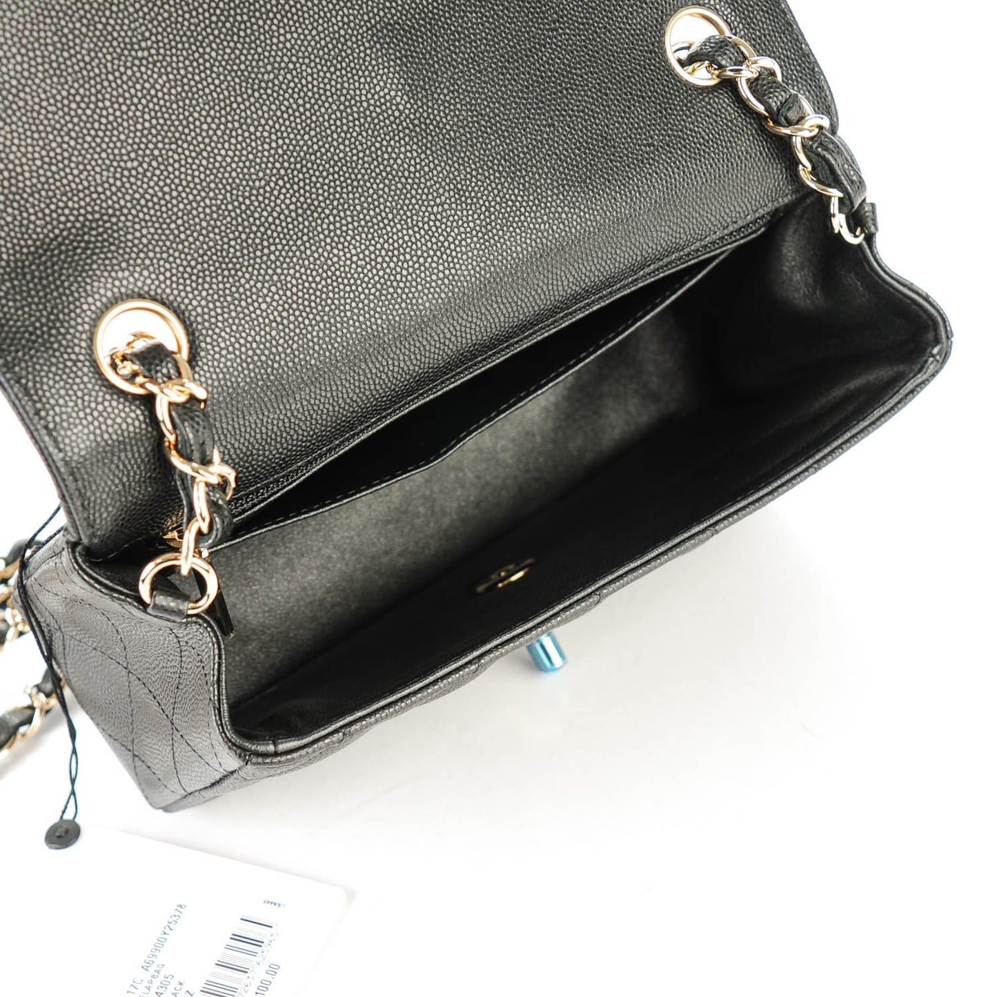 Caviar Quilted Mini Rectangular Flap Black