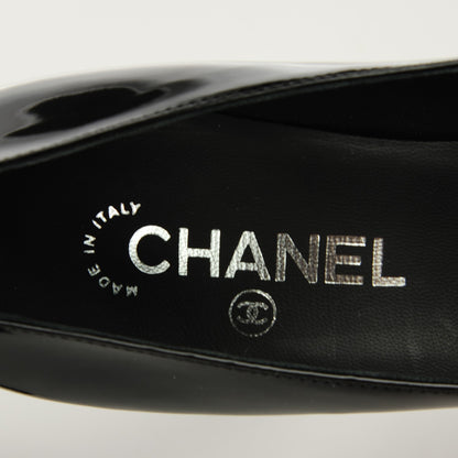 Chanel Patent Cap Toe Pumps 38.5 Black White 8 of 8