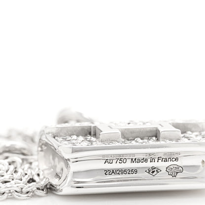 Hermes 18K White Gold Diamond Constance Amulettes Pendant Necklace 6 of 7
