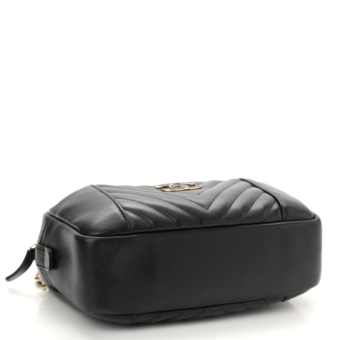 Calfskin Quilted Daily Chevron Camera Case Black