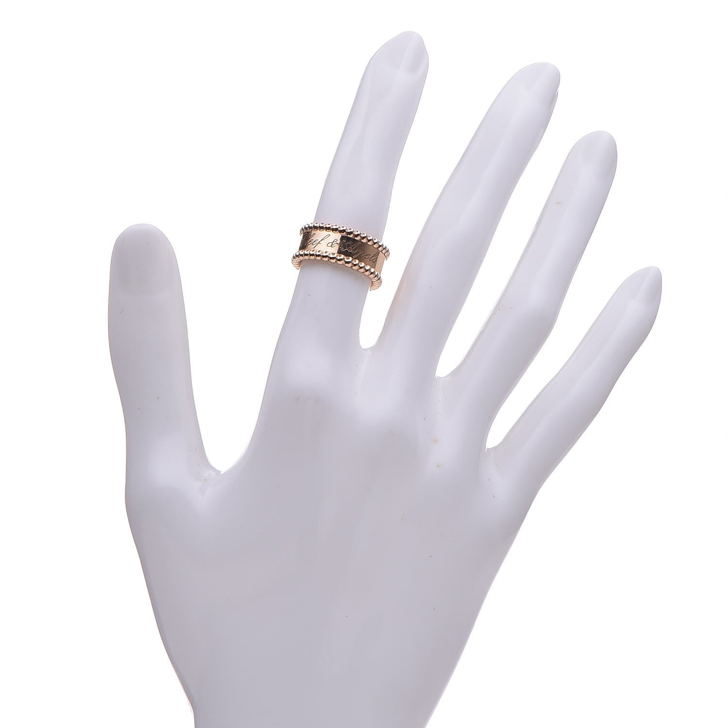 Van Cleef & Arpels 18K Rose Gold Perlee Signature Ring 47 4 2 of 9