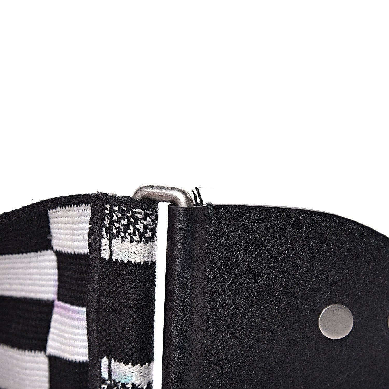 Christian Dior Canvas Embroidered Shoulder Strap Black White 5 of 11