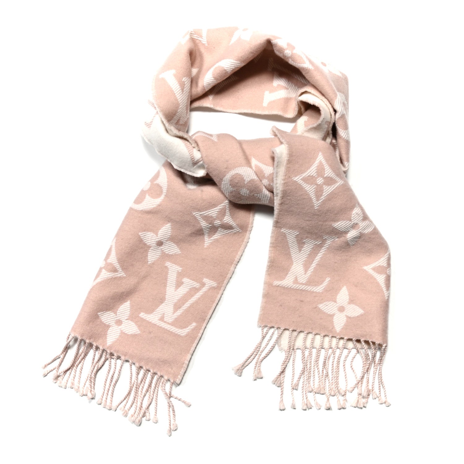 Louis Vuitton Wool Monogram Simply LV Scarf Beige 1 of 3