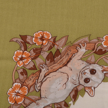 Hermes Cashmere Silk Jungle Love Scarf Green 140 5 of 6