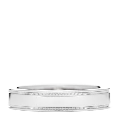 Tiffany Platinum 4mm Together Double Milgrain Band Ring 53 6.5 3 of 4